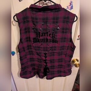 Purple Harley Davidson Vest Top